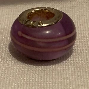 NWOT Shades of Purple Glass Bead Charm 925 Silver